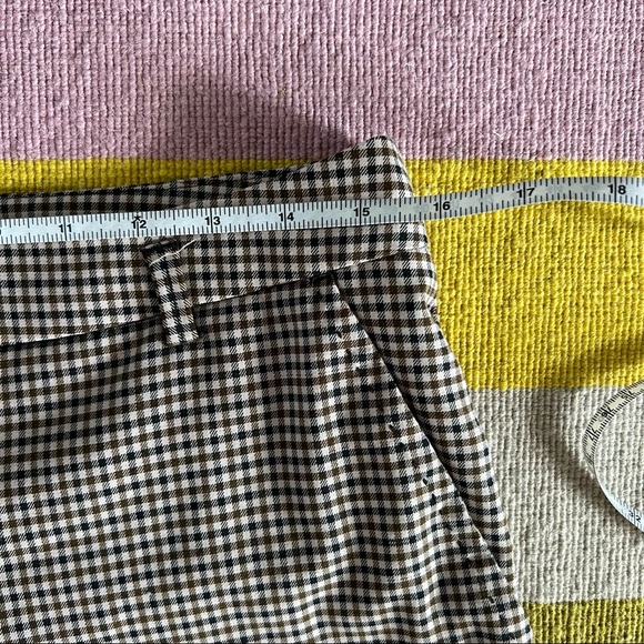 Cute H&M Print Pants • Size 10 • EUC • brown, black, cream tiny plaid print - Picture 4 of 6
